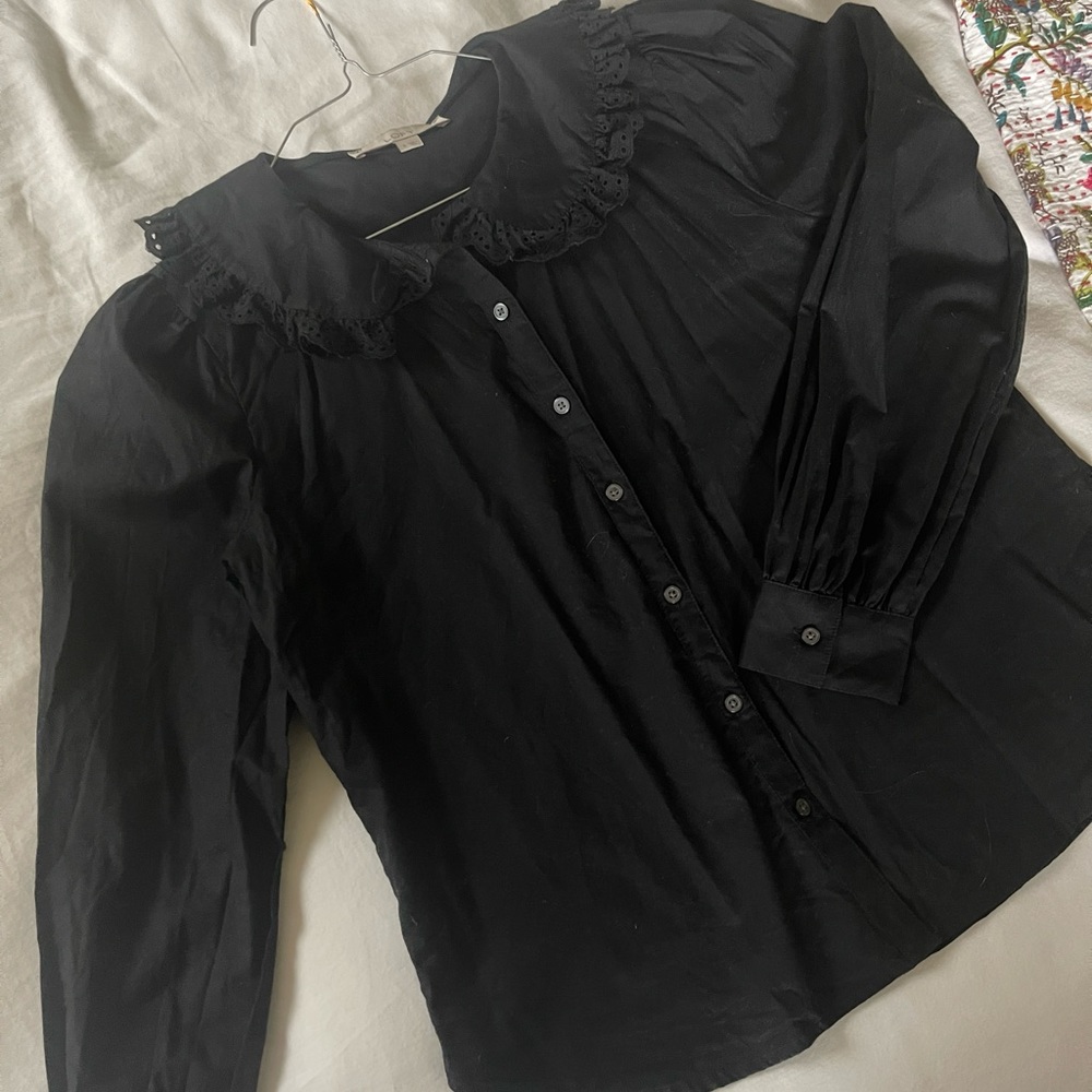 Black collared shirt loft